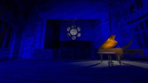 Piano - Beelitz - Light Painting - Blue lines